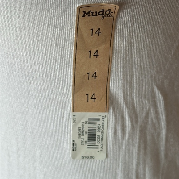 NWT Mudd Girls Cream Tank Top, Size 14 - Picture 4 of 9